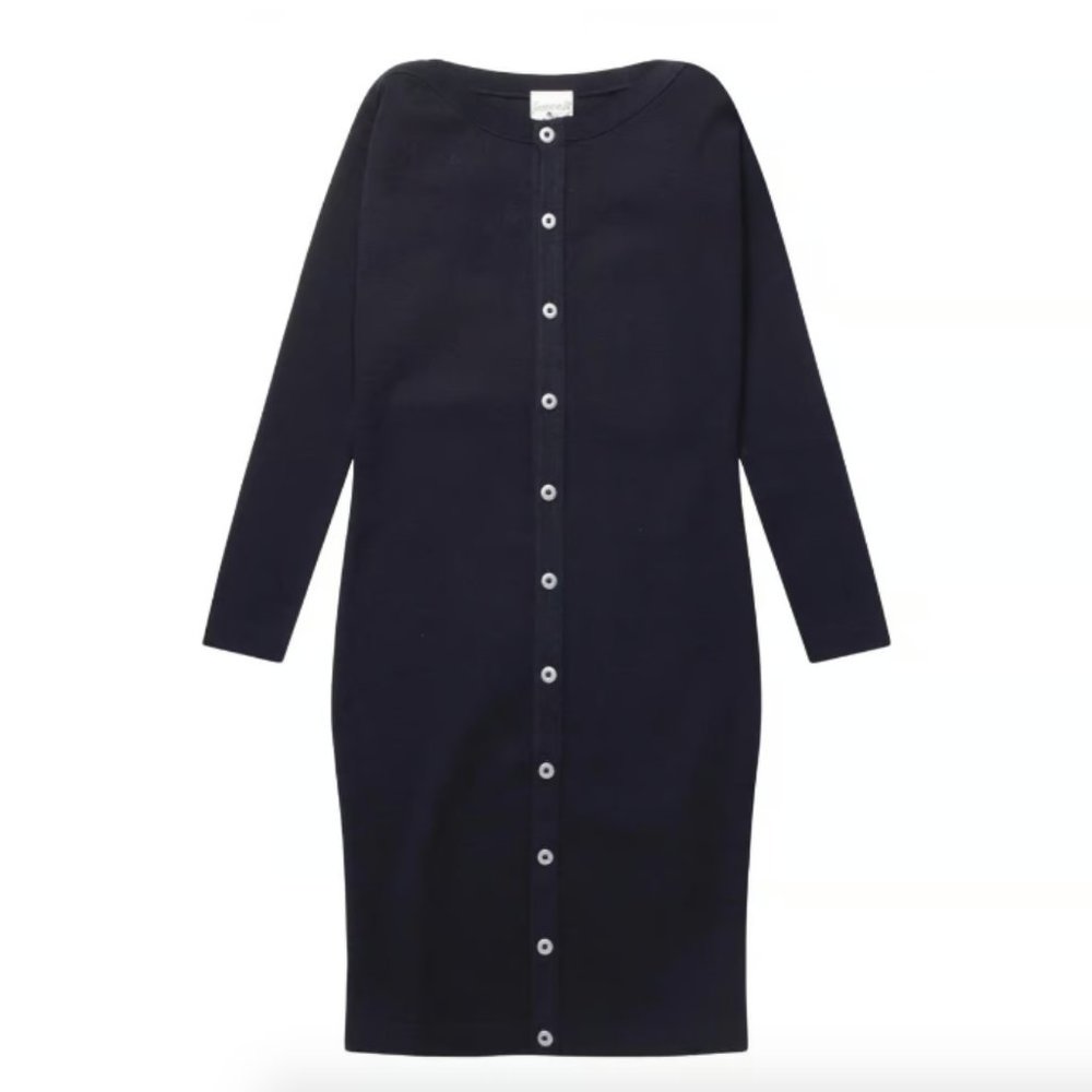 Wool S.N.S. Herning Dress in Black w/ Silver Buttons